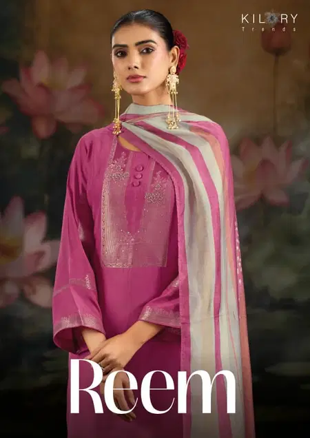 Reem By Kilory Muslin Jacquard Silk Designer Salwar Suits Suppliers In India
